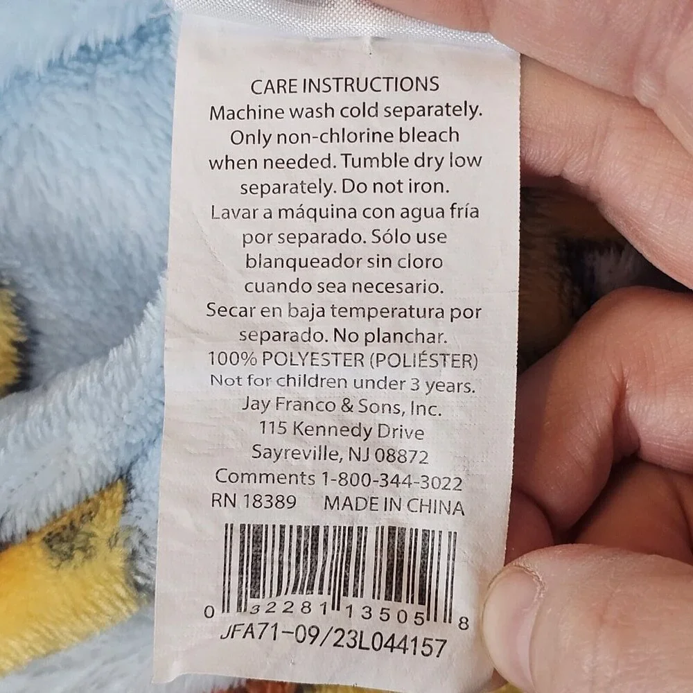 Winnie The Pooh Light Blue Plush Throw Blanket Tiktok Viral 50 X‎ 70 NWOT